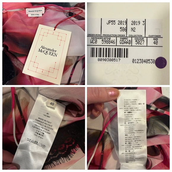 ALEXANDER MCQUEEN Torn Rose Silk Camisole Lace Floral Tank Top IT40 US4 NWT - Picture 7 of 8